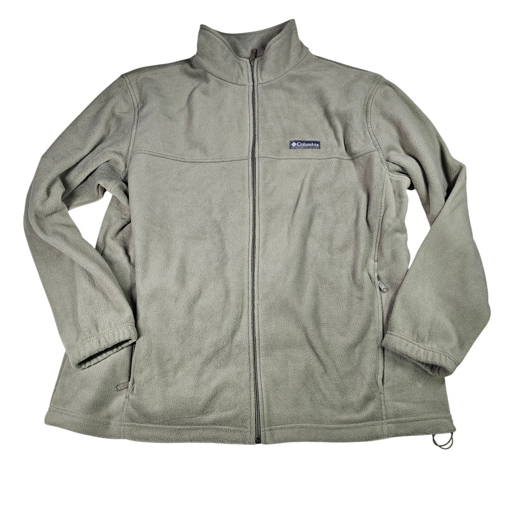Columbia Men's Fleece Full Zip Jacket Outdoor‎ Hiking Light Olive Green 2XL